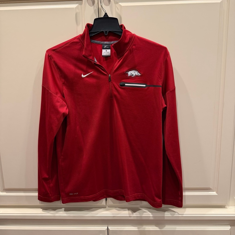 Arkansas Razorbacks Nike Men's Red Lightweight Quarter-Zip Jacket